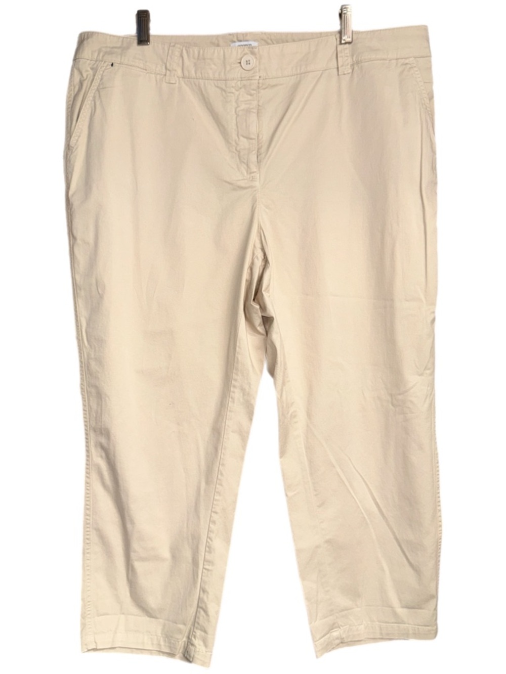 Crown & Ivy - Charlotte Crop Pants - Cream/Khaki Color - Size 18W